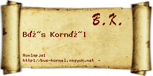 Bús Kornél névjegykártya