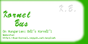 kornel bus business card